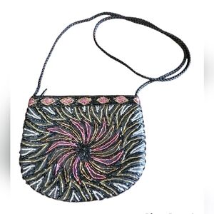 Multicolored Seed Beaded Evening Bag ~  Unbranded Pre-Owned Special Occasions